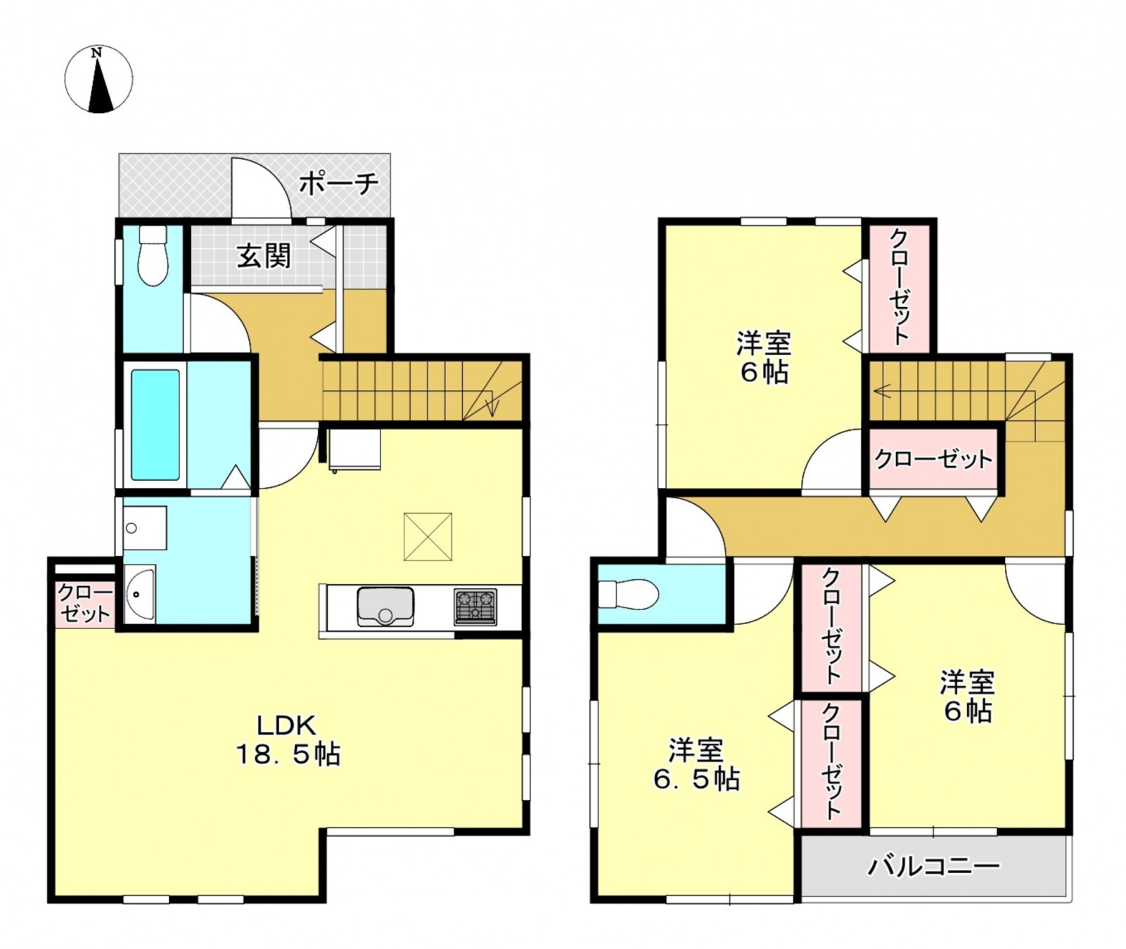 河内郡上三川町上三川、新築一戸建ての間取り画像です