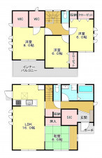 真岡市亀山、新築一戸建ての間取り画像です