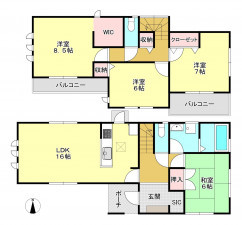 真岡市上高間木、中古一戸建ての間取り画像です