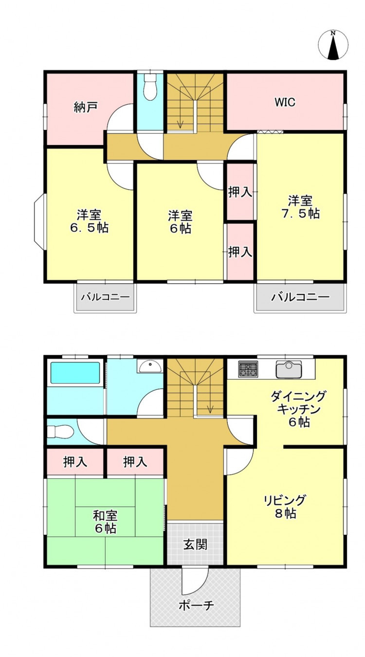 真岡市田町、中古一戸建ての間取り画像です