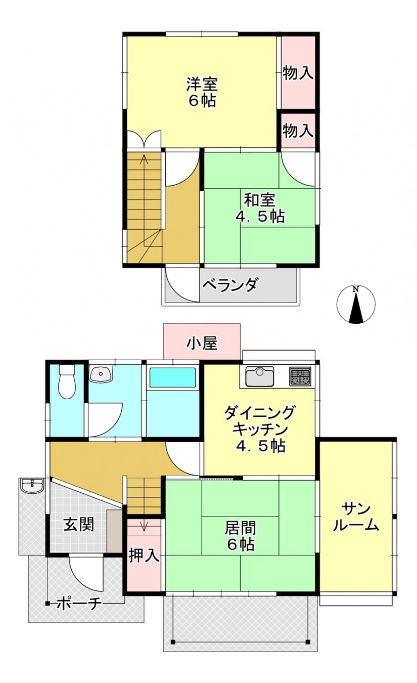 芳賀郡市貝町大字赤羽、中古一戸建ての間取り画像です