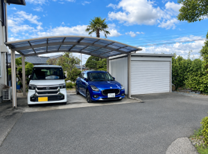 真岡市粕田、中古一戸建ての駐車場画像です