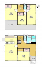 河内郡上三川町西汗、中古一戸建ての間取り画像です