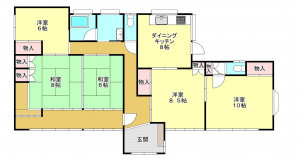 芳賀郡益子町大字前沢、中古一戸建ての間取り画像です