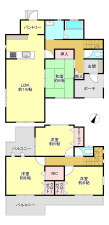 芳賀郡市貝町大字市塙、中古一戸建ての間取り画像です