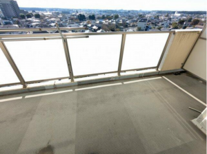 真岡市大谷台町、マンションのバルコニー画像です
