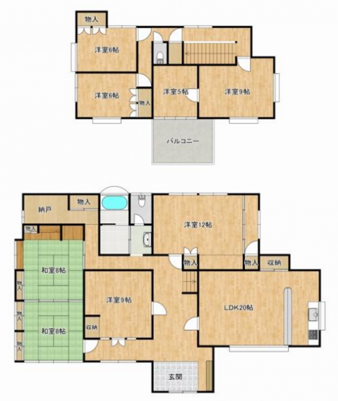真岡市熊倉、中古一戸建ての間取り画像です