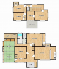 真岡市熊倉、中古一戸建ての間取り画像です