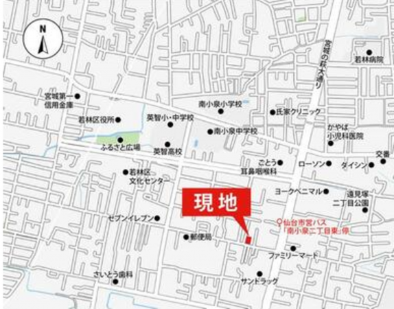 仙台市若林区南小泉、土地の画像です