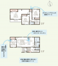 仙台市若林区遠見塚、新築一戸建ての間取り画像です