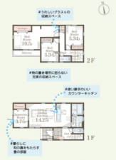 仙台市若林区遠見塚、新築一戸建ての間取り画像です