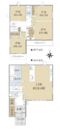 仙台市若林区沖野、新築一戸建ての間取り画像です