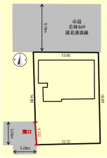 仙台市若林区蒲町、土地の間取り画像です