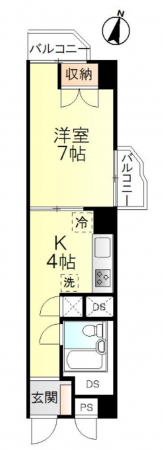 仙台市若林区新寺、収益物件/マンションの間取り画像です