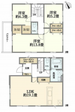 仙台市若林区若林、新築一戸建ての間取り画像です