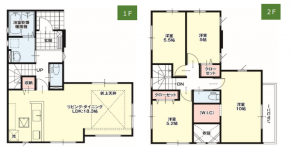 仙台市若林区沖野、新築一戸建ての間取り画像です