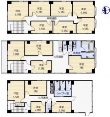 仙台市若林区連坊小路、収益物件/店舗付住宅の間取り画像です