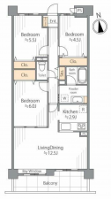 仙台市若林区蒲町東、マンションの間取り画像です