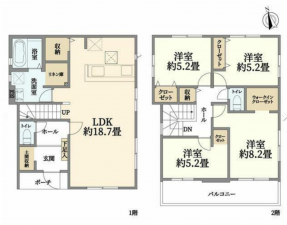 仙台市若林区南染師町、新築一戸建ての間取り画像です