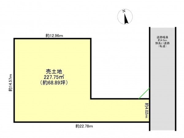 仙台市若林区南小泉、土地の間取り画像です