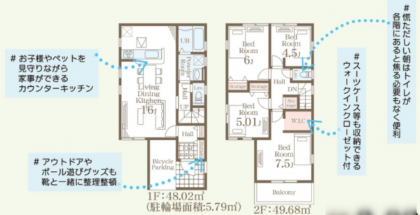 仙台市若林区上飯田、新築一戸建ての間取り画像です