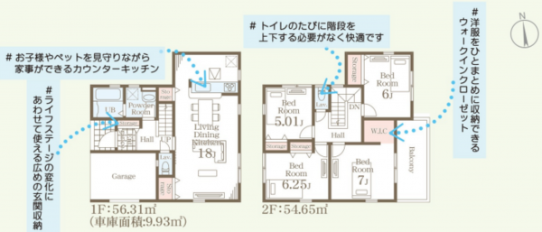 仙台市若林区上飯田、新築一戸建ての間取り画像です