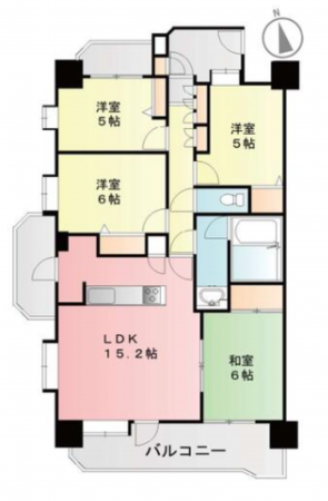 仙台市若林区大和町、マンションの間取り画像です