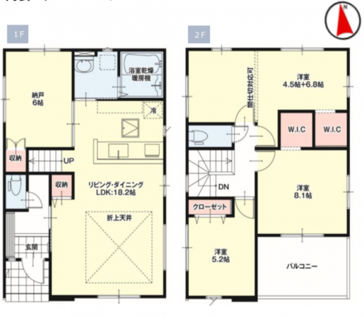 仙台市若林区上飯田、新築一戸建ての間取り画像です