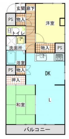 仙台市若林区大和町、収益物件/マンションの間取り画像です