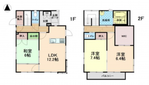 仙台市若林区沖野、中古一戸建ての間取り画像です