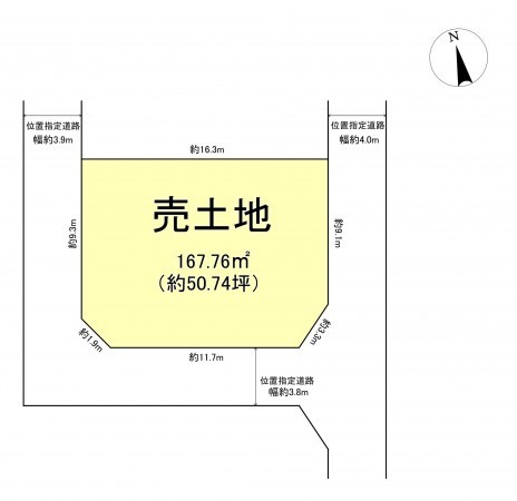 仙台市若林区大和町、土地の間取り画像です