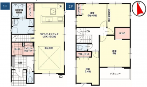 仙台市若林区若林、新築一戸建ての間取り画像です