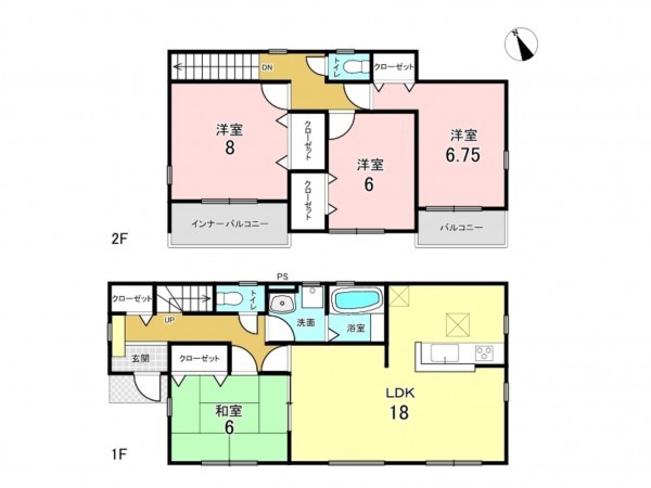 仙台市若林区荒井、新築一戸建ての間取り画像です