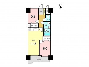 仙台市若林区若林、マンションの間取り画像です