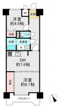 仙台市若林区若林、マンションの間取り画像です