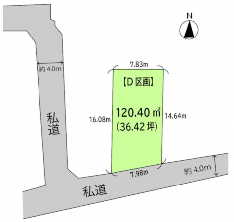 仙台市若林区木ノ下、土地の間取り画像です