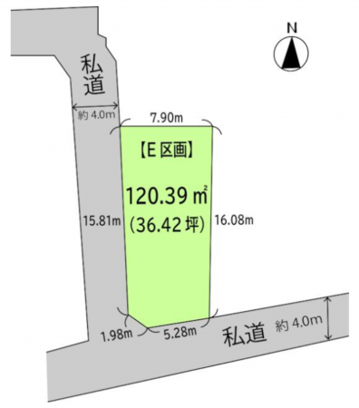 仙台市若林区木ノ下、土地の間取り画像です