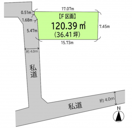 仙台市若林区木ノ下、土地の間取り画像です