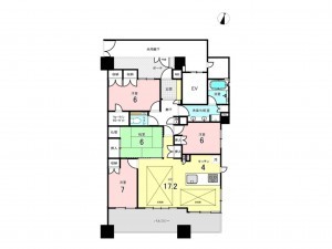 仙台市青葉区錦町、マンションの間取り画像です