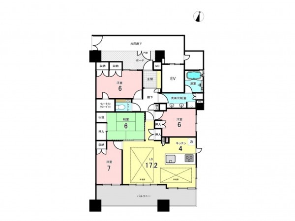 仙台市青葉区錦町、マンションの間取り画像です
