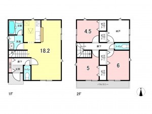 仙台市若林区上飯田、新築一戸建ての間取り画像です