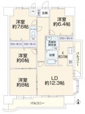 仙台市若林区中倉、マンションの間取り画像です