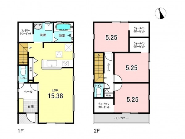仙台市若林区六十人町、新築一戸建ての間取り画像です