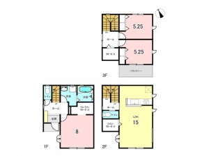 仙台市若林区六十人町、新築一戸建ての間取り画像です
