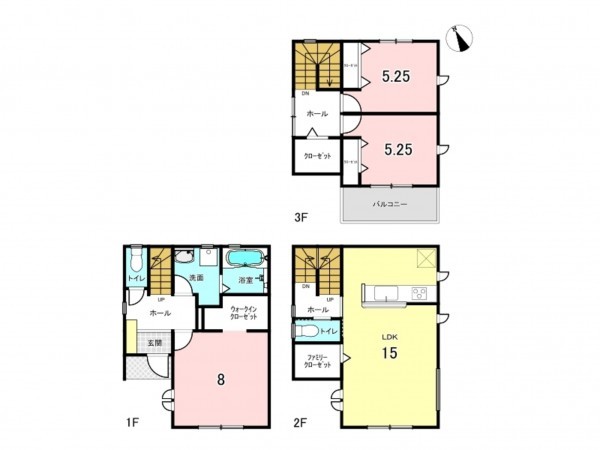 仙台市若林区六十人町、新築一戸建ての間取り画像です