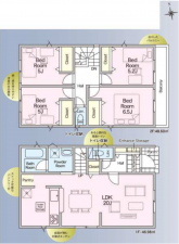 仙台市若林区沖野、新築一戸建ての間取り画像です