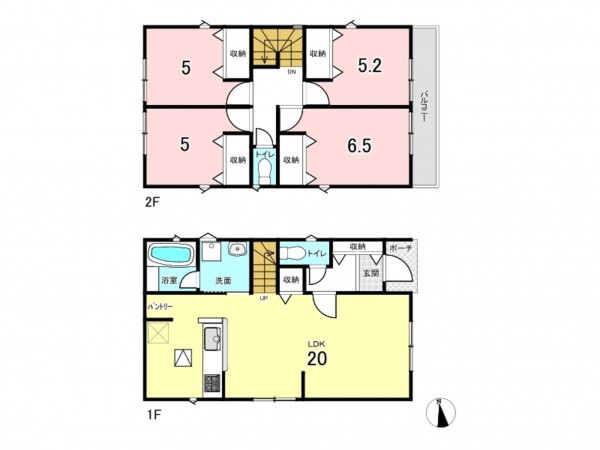 仙台市若林区沖野、新築一戸建ての間取り画像です