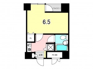仙台市若林区表柴田町、マンションの間取り画像です