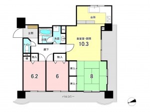 仙台市若林区荒町、収益物件/マンションの間取り画像です