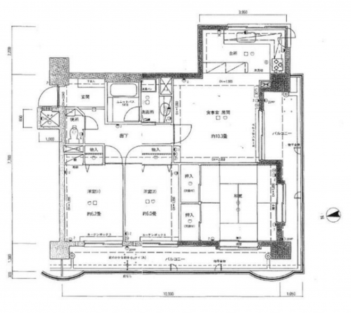 仙台市若林区荒町、収益物件/マンションの間取り画像です